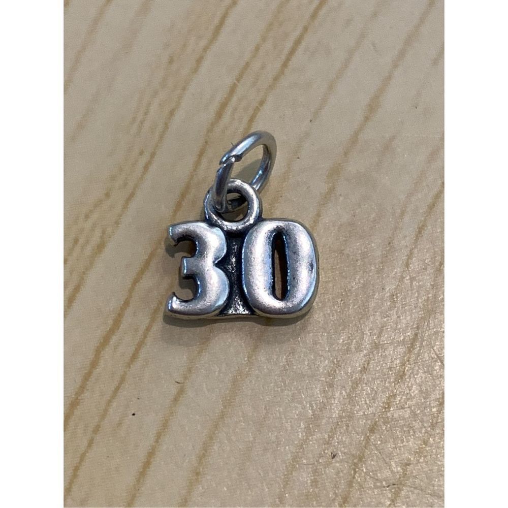 .925 Number 30 Sterling Silver Jewelry Charm #age #birthday